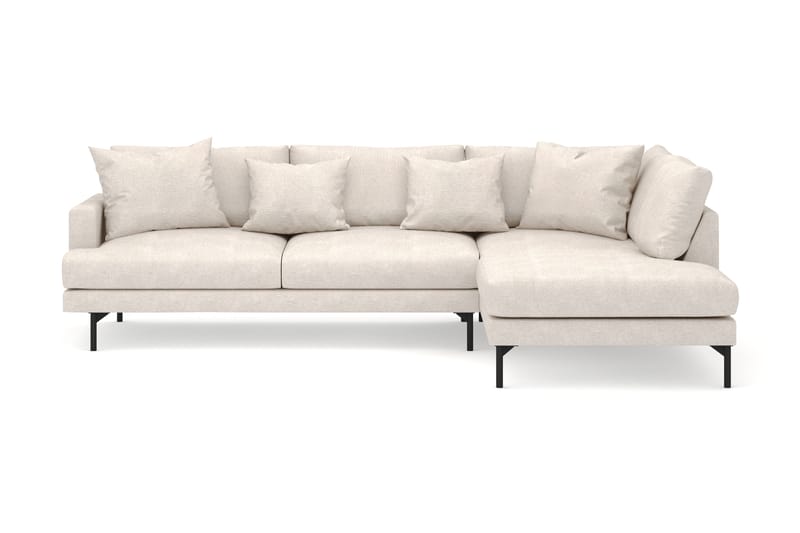 Menard 4-seters Høyrevendt Dyp L-formet Sjeselongsofa i Stoff, Beige