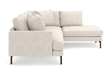 Menard 4-seters Høyrevendt Dyp L-formet Sjeselongsofa i Stoff - Beige - Møbler - Sofaer - Sofaer med sjeselong - 4 seters sofa med divan