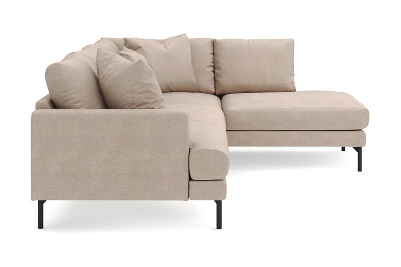 Menard 4-seters Høyrevendt Dyp L-formet Sjeselongsofa i Stoff - Beige - Møbler - Sofaer - Sofaer med sjeselong - 4 seters sofa med divan