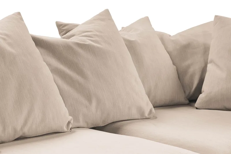 Menard 4-seters Høyrevendt Dyp L-formet Sjeselongsofa i Stoff - Beige - Møbler - Sofaer - Sofaer med sjeselong - 4 seters sofa med divan