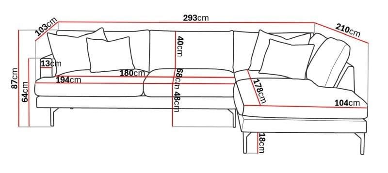 Menard 4-seters Høyrevendt Dyp L-formet Sjeselongsofa i Stoff - Beige - Møbler - Sofaer - Sofaer med sjeselong - 4 seters sofa med divan