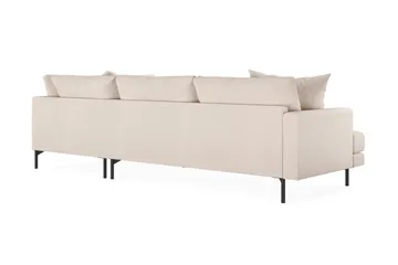 Menard 4-seters Høyrevendt Dyp L-formet Sjeselongsofa i Stoff - Beige - Møbler - Sofaer - Sofaer med sjeselong - 4 seters sofa med divan