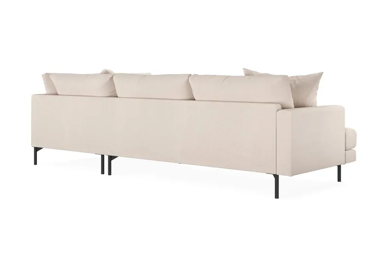 Menard 4-seters Høyrevendt Dyp L-formet Sjeselongsofa i Stoff - Beige - Møbler - Sofaer - Sofaer med sjeselong - 4 seters sofa med divan