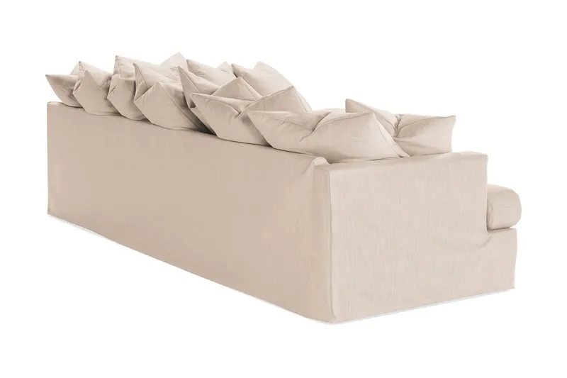 Menard 4-seters Høyrevendt Dyp L-formet Sjeselongsofa i Stoff - Beige - Møbler - Sofaer - Sofaer med sjeselong - 4 seters sofa med divan