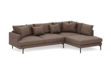 Menard 4-seters Høyrevendt Dyp L-formet Sjeselongsofa i Stoff - Brun - Møbler - Sofaer - Sofaer med sjeselong - 4 seters sofa med divan