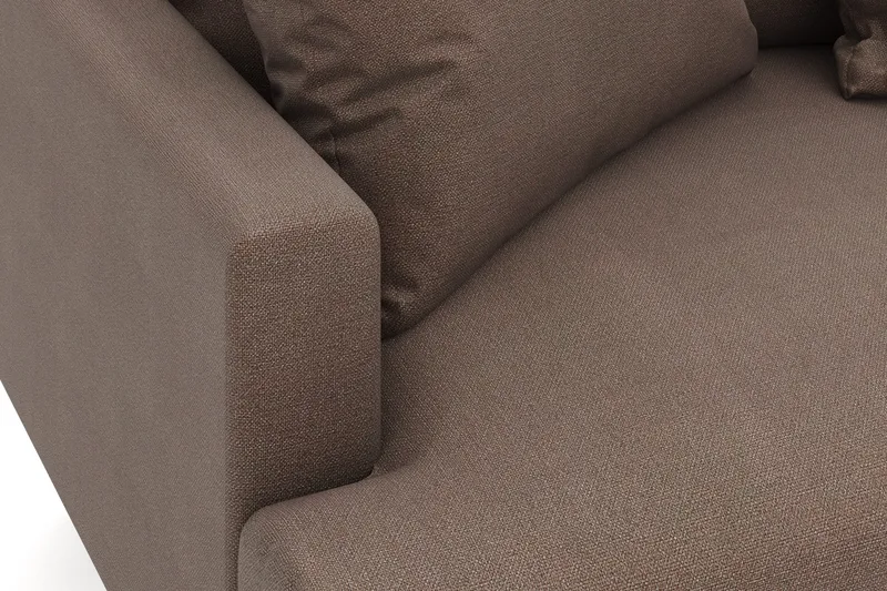 Menard 4-seters Høyrevendt Dyp L-formet Sjeselongsofa i Stoff - Brun - Møbler - Sofaer - Sofaer med sjeselong - 4 seters sofa med divan