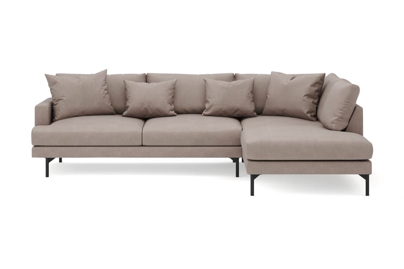 Menard 4-seters Høyrevendt Dyp L-formet Sjeselongsofa i Stoff - Brun - Møbler - Sofaer - Sofaer med sjeselong - 4 seters sofa med divan