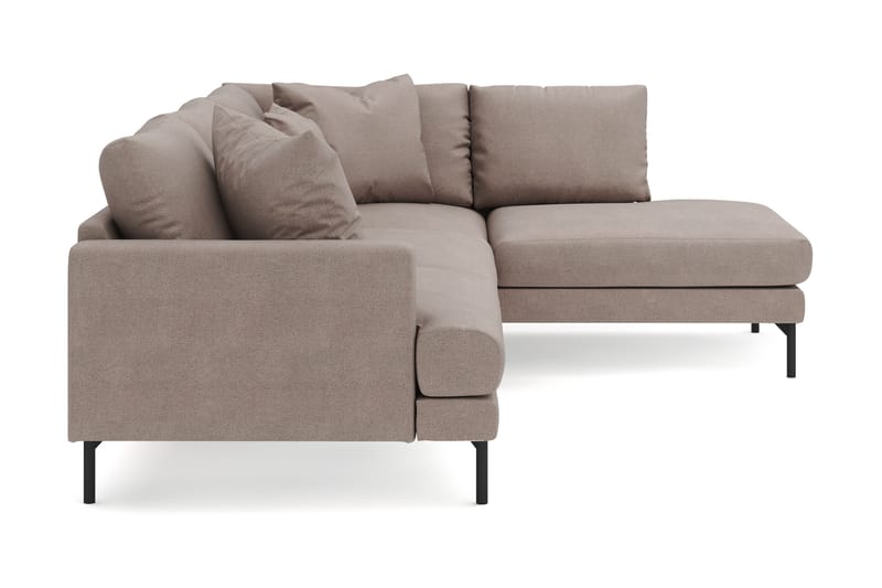Menard 4-seters Høyrevendt Dyp L-formet Sjeselongsofa i Stoff - Brun - Møbler - Sofaer - Sofaer med sjeselong - 4 seters sofa med divan