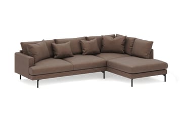 Menard 4-seters Høyrevendt Dyp L-formet Sjeselongsofa i Stoff - Brun - Møbler - Sofaer - Sofaer med sjeselong - 4 seters sofa med divan