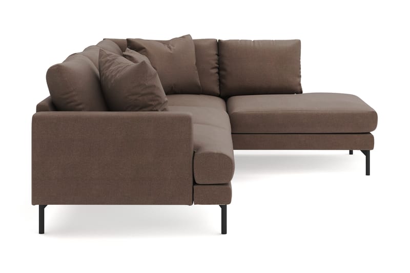 Menard 4-seters Høyrevendt Dyp L-formet Sjeselongsofa i Stoff - Brun - Møbler - Sofaer - Sofaer med sjeselong - 4 seters sofa med divan