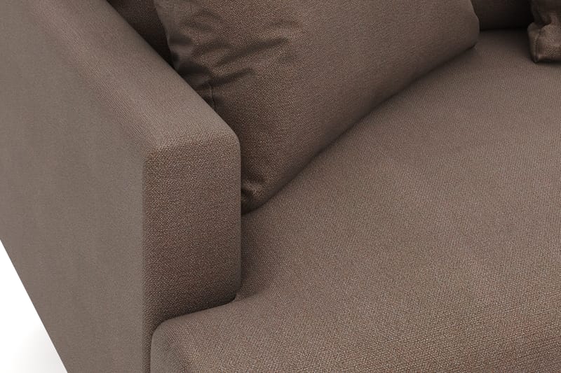 Menard 4-seters Høyrevendt Dyp L-formet Sjeselongsofa i Stoff - Brun - Møbler - Sofaer - Sofaer med sjeselong - 4 seters sofa med divan