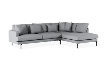 Menard 4-seters Høyrevendt Dyp L-formet Sjeselongsofa i Stoff - Grå - Møbler - Sofaer - Sofaer med sjeselong - 4 seters sofa med divan