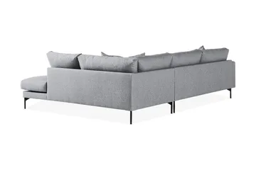 Menard 4-seters Høyrevendt Dyp L-formet Sjeselongsofa i Stoff - Grå - Møbler - Sofaer - Sofaer med sjeselong - 4 seters sofa med divan