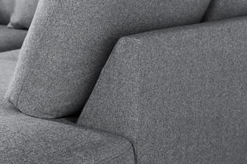 Menard 4-seters Høyrevendt Dyp L-formet Sjeselongsofa i Stoff - Grå - Møbler - Sofaer - Sofaer med sjeselong - 4 seters sofa med divan