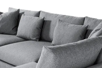 Menard 4-seters Høyrevendt Dyp L-formet Sjeselongsofa i Stoff - Grå - Møbler - Sofaer - Sofaer med sjeselong - 4 seters sofa med divan