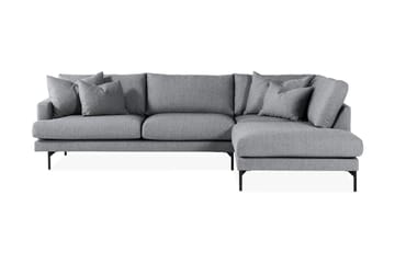 Menard 4-seters Høyrevendt Dyp L-formet Sjeselongsofa i Stoff - Grå - Møbler - Sofaer - Sofaer med sjeselong - 4 seters sofa med divan