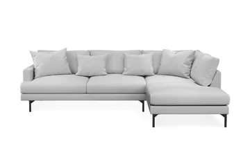 Menard 4-seters Høyrevendt Dyp L-formet Sjeselongsofa i Stoff - Lys grå - Møbler - Sofaer - Sofaer med sjeselong - 4 seters sofa med divan