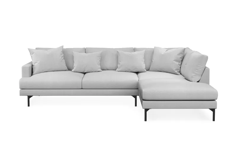 Menard 4-seters Høyrevendt Dyp L-formet Sjeselongsofa i Stoff - Lys grå - Møbler - Sofaer - Sofaer med sjeselong - 4 seters sofa med divan