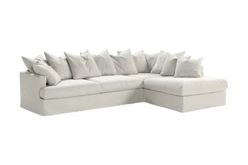 Menard 4-seters Høyrevendt Dyp L-formet Sjeselongsofa i Stoff - Lys grå - Møbler - Sofaer - Sofaer med sjeselong - 4 seters sofa med divan