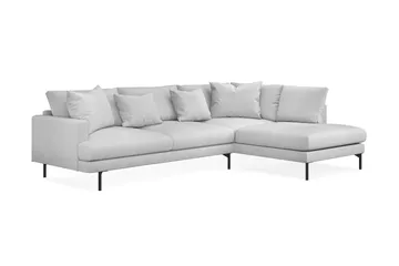 Menard 4-seters Høyrevendt Dyp L-formet Sjeselongsofa i Stoff - Lys grå - Møbler - Sofaer - Sofaer med sjeselong - 4 seters sofa med divan