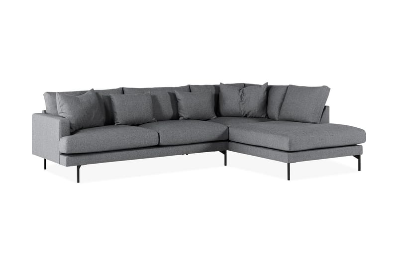 Menard 4-seters Høyrevendt Dyp L-formet Sjeselongsofa i Stoff - Mørk grå - Møbler - Sofaer - Sofaer med sjeselong - 4 seters sofa med divan