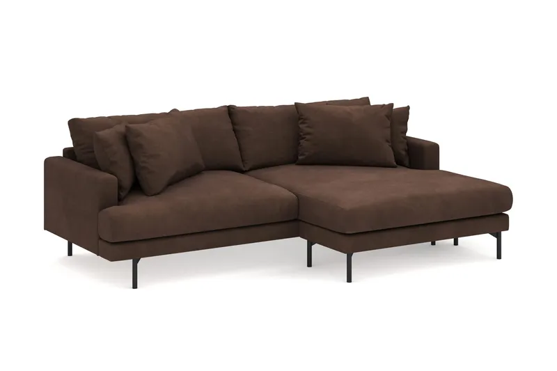 Menard 4-seters Høyrevendt L-formet Divansofa i Manchester - Brun - Møbler - Sofaer - Sofaer med sjeselong - 4 seters sofa med divan