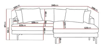 Menard 4-seters Høyrevendt L-formet Divansofa i Manchester - Brun - Møbler - Sofaer - Sofaer med sjeselong - 4 seters sofa med divan