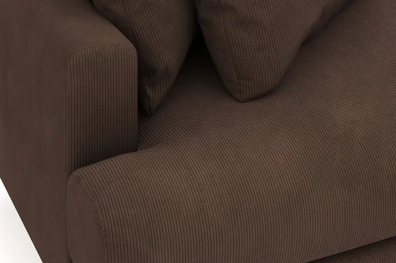 Menard 4-seters Høyrevendt L-formet Divansofa i Manchester - Brun - Møbler - Sofaer - Sofaer med sjeselong - 4 seters sofa med divan