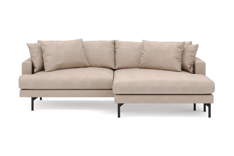 Menard 4-seters Høyrevendt L-formet Divansofa i Stoff - Beige - Møbler - Sofaer - Sofaer med sjeselong - 4 seters sofa med divan