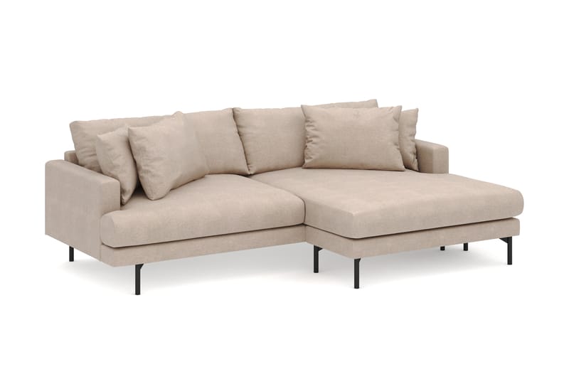 Menard 4-seters Høyrevendt L-formet Divansofa i Stoff - Beige - Møbler - Sofaer - Sofaer med sjeselong - 4 seters sofa med divan