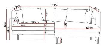 Menard 4-seters Høyrevendt L-formet Divansofa i Stoff - Brun - Møbler - Sofaer - Sofaer med sjeselong - 4 seters sofa med divan
