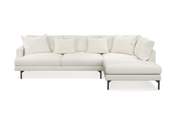 Menard 4-seters Høyrevendt L-formet Sjeselongsofa i Bouclé - Hvit - Møbler - Sofaer - Sofaer med sjeselong - 4 seters sofa med divan