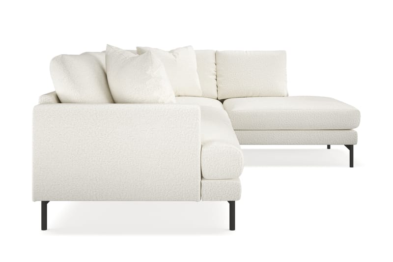 Menard 4-seters Høyrevendt L-formet Sjeselongsofa i Bouclé - Hvit - Møbler - Sofaer - Sofaer med sjeselong - 4 seters sofa med divan