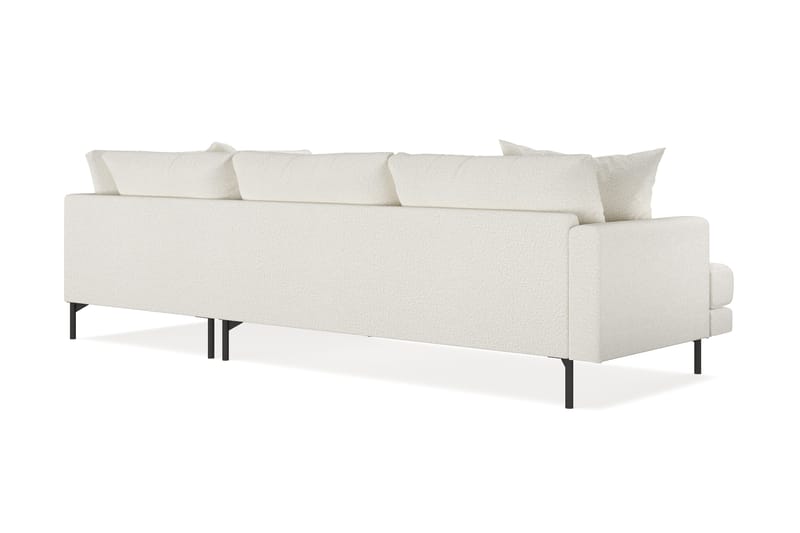 Menard 4-seters Høyrevendt L-formet Sjeselongsofa i Bouclé - Hvit - Møbler - Sofaer - Sofaer med sjeselong - 4 seters sofa med divan