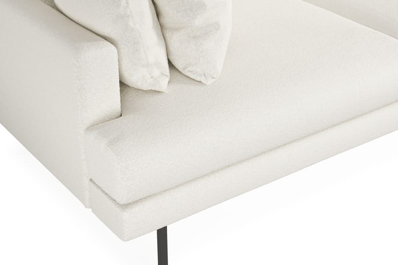 Menard 4-seters Høyrevendt L-formet Sjeselongsofa i Bouclé - Hvit - Møbler - Sofaer - Sofaer med sjeselong - 4 seters sofa med divan