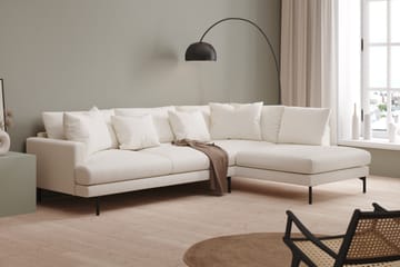 Menard 4-seters Høyrevendt L-formet Sjeselongsofa i Bouclé - Hvit - Møbler - Sofaer - Sofaer med sjeselong - 4 seters sofa med divan