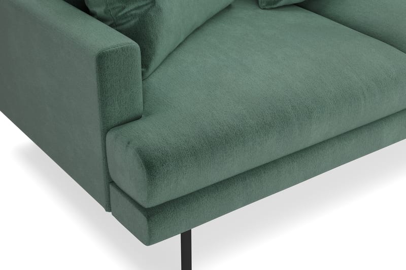 Menard 4-seters Høyrevendt L-formet Sjeselongsofa i Fløyel - Mørk grønn - Møbler - Sofaer - Sofaer med sjeselong - 4 seters sofa med divan