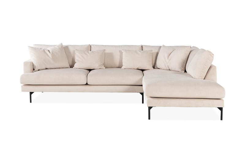 Menard 4-seters Høyrevendt L-formet Sjeselongsofa i Manchester - Beige - Møbler - Sofaer - Sofaer med sjeselong - 4 seters sofa med divan