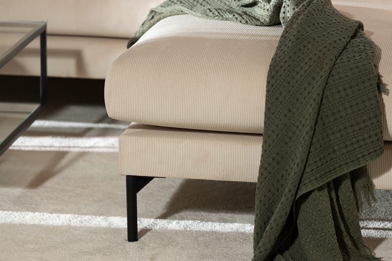 Menard 4-seters Høyrevendt L-formet Sjeselongsofa i Manchester - Beige - Møbler - Sofaer - Sofaer med sjeselong - 4 seters sofa med divan