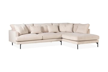 Menard 4-seters Høyrevendt L-formet Sjeselongsofa i Manchester - Beige - Møbler - Sofaer - Sofaer med sjeselong - 4 seters sofa med divan