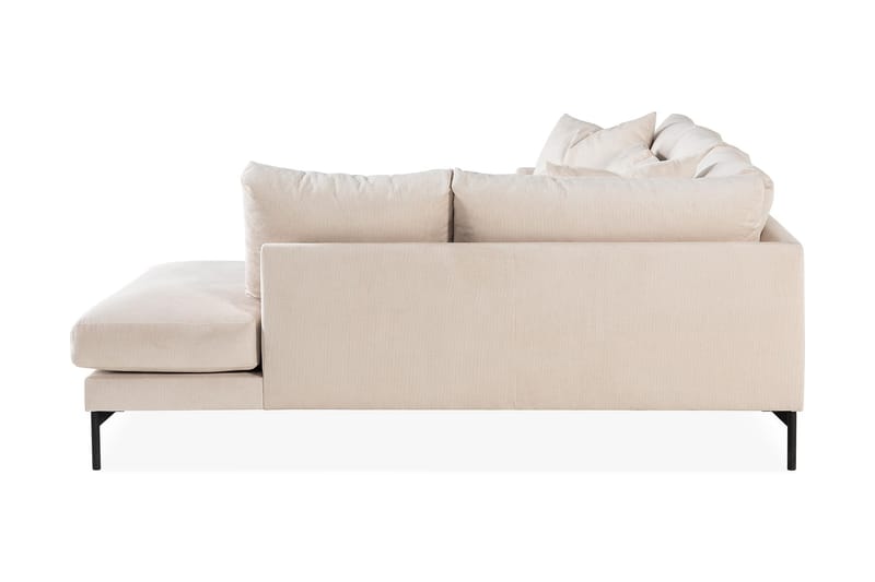 Menard 4-seters Høyrevendt L-formet Sjeselongsofa i Manchester - Beige - Møbler - Sofaer - Sofaer med sjeselong - 4 seters sofa med divan