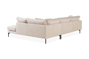 Menard 4-seters Høyrevendt L-formet Sjeselongsofa i Manchester - Beige - Møbler - Sofaer - Sofaer med sjeselong - 4 seters sofa med divan