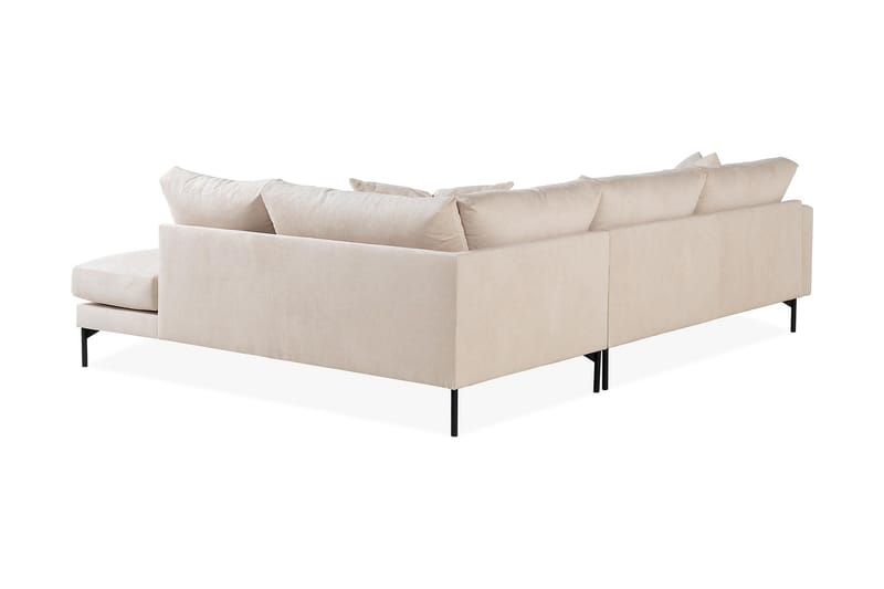 Menard 4-seters Høyrevendt L-formet Sjeselongsofa i Manchester - Beige - Møbler - Sofaer - Sofaer med sjeselong - 4 seters sofa med divan