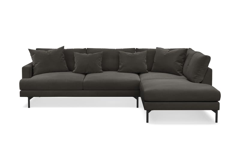 Menard 4-seters Høyrevendt L-formet Sjeselongsofa i Manchester - Mørk grå - Møbler - Sofaer - Sofaer med sjeselong - 4 seters sofa med divan