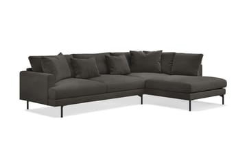 Menard 4-seters Høyrevendt L-formet Sjeselongsofa i Manchester - Mørk grå - Møbler - Sofaer - Sofaer med sjeselong - 4 seters sofa med divan