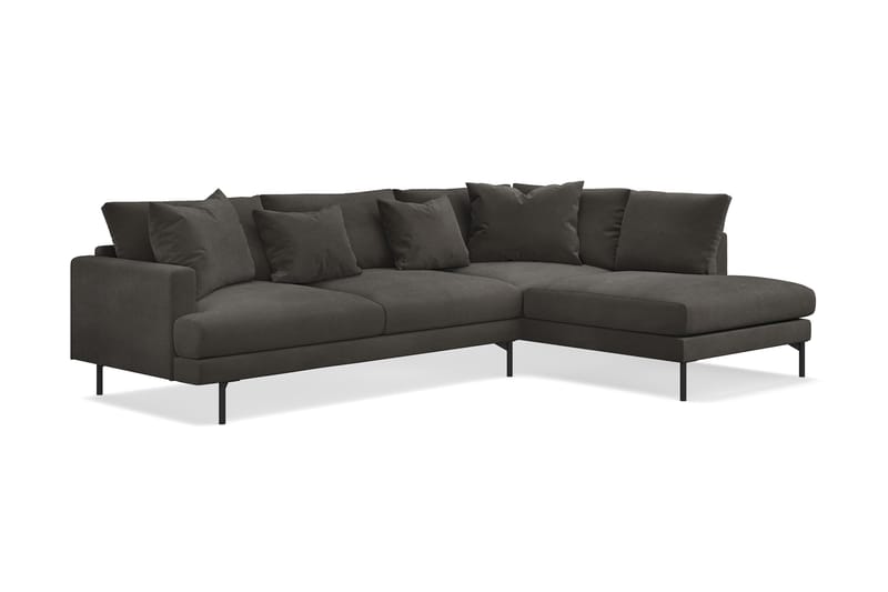 Menard 4-seters Høyrevendt L-formet Sjeselongsofa i Manchester - Mørk grå - Møbler - Sofaer - Sofaer med sjeselong - 4 seters sofa med divan