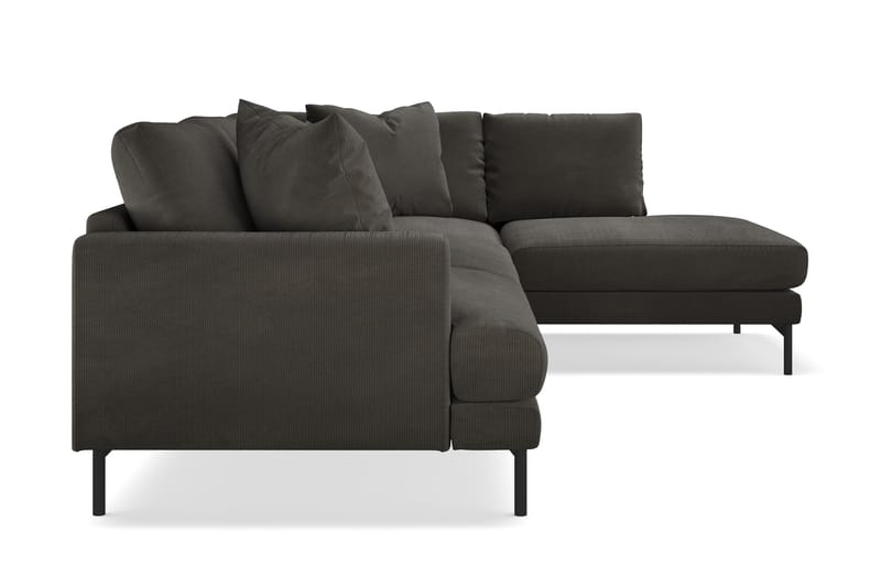 Menard 4-seters Høyrevendt L-formet Sjeselongsofa i Manchester - Mørk grå - Møbler - Sofaer - Sofaer med sjeselong - 4 seters sofa med divan