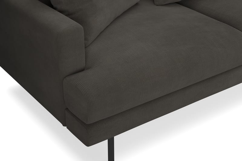 Menard 4-seters Høyrevendt L-formet Sjeselongsofa i Manchester - Mørk grå - Møbler - Sofaer - Sofaer med sjeselong - 4 seters sofa med divan