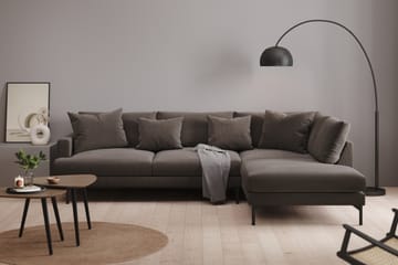 Menard 4-seters Høyrevendt L-formet Sjeselongsofa i Manchester - Mørk grå - Møbler - Sofaer - Sofaer med sjeselong - 4 seters sofa med divan