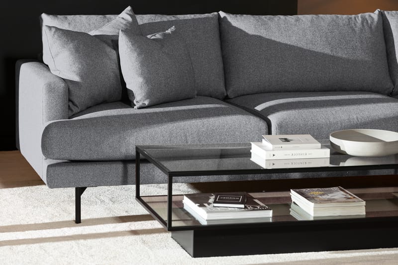 Menard 4-seters Høyrevendt L-formet Sjeselongsofa i Stoff - Grå - Møbler - Sofaer - Sofaer med sjeselong - 4 seters sofa med divan